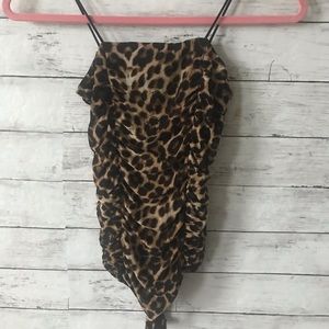Ruffled Cheetah Print Body Suit